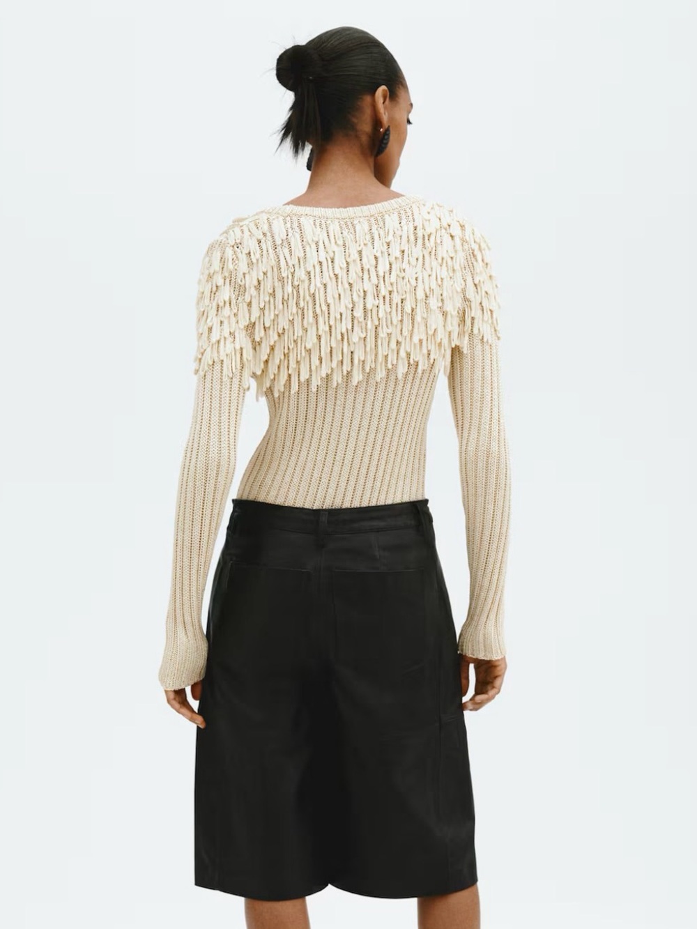 H&M Edition Fringe-Detail Rib-Knit Top - Picture 3 of 4